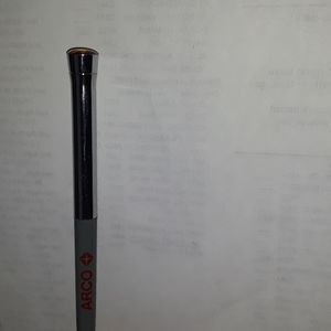 VINTAGE ARCO GAS OIL EARLY RED LOGO GRAY GREY / CHROME PEN